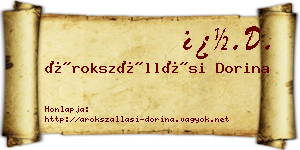 Árokszállási Dorina névjegykártya