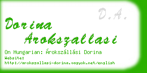 dorina arokszallasi business card